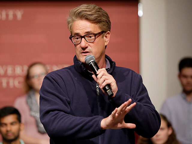 MSNBC television anchor Joe Scarborough, co-hosts of the show "Morning Joe," takes questio