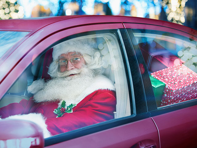 Santa in car