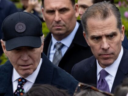 US President Joe Biden, left, and Hunter Biden, son of US President Joe Biden, right, duri