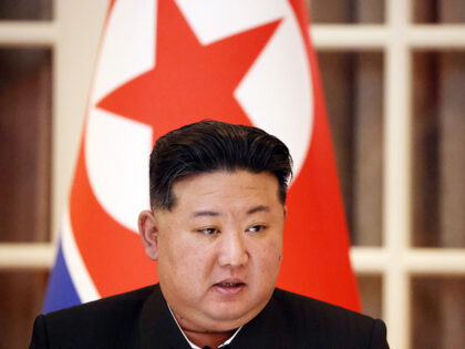 North Korean Supreme Leader Kim Jong Un speaks during a press confernce, June 19, 2024, in