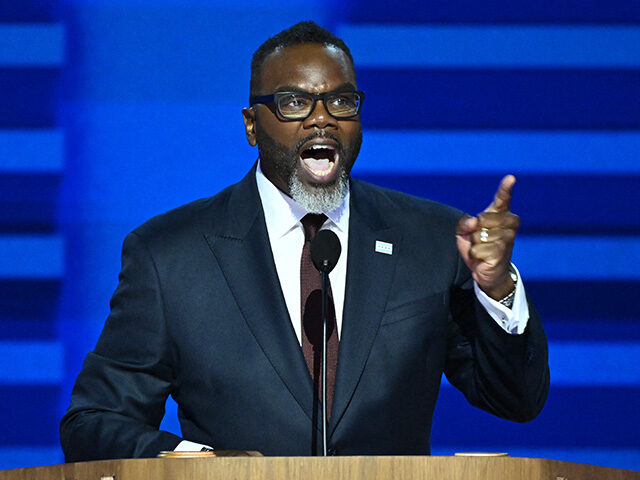 Chicago Mayor Brandon Johnson speaks on the first day of the Democratic National Conventio