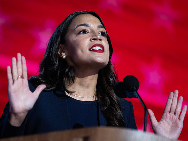 Rep. Alexandria Ocasio-Cortez, D-N.Y., speaks on the first night of the Democratic Nationa