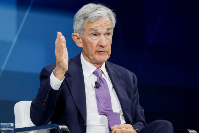 Jerome Powell, chairman of the US Federal Reserve, during the New York Times DealBook Summ