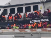 A group of people thought to be migrants are brought in to Dover, Kent, from a Border Forc