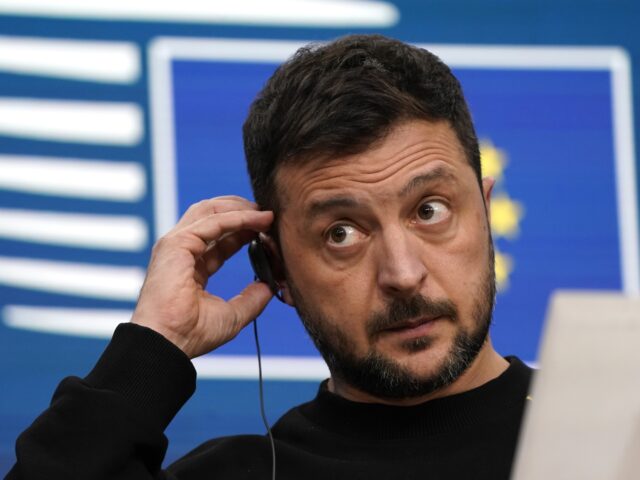 BRUSSELS, BELGIUM - DECEMBER 19: Volodymyr Zelenskyy President of Ukraine speaks at the pr