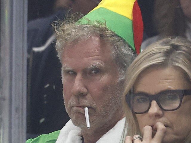 Will Ferrell attends a game between the Philadelphia Flyers and the xin the second period