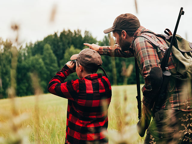 father and son hunting