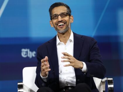 Google CEO Sundar Pichai is happy