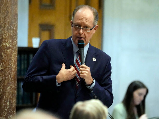 Sen. Jack Johnson, R-Franklin, speaks on the Senate floor during a special session of the