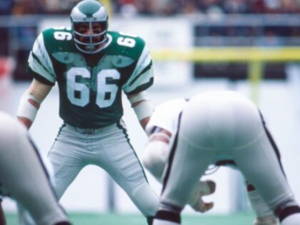 PHILADELPHIA, PENNSYLVANIA - NOVEMBER 23, 1980: Linebacker Bill Bergey (#66) of the Philad