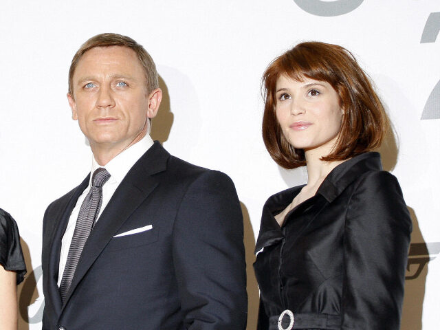 British actor Daniel Craig (2nd R) poses with cast members of the latest James Bond movie