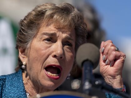 FILE - Rep. Jan Schakowsky, D-Ill., speaks at a rally on Capitol Hill in Washington, Sept.