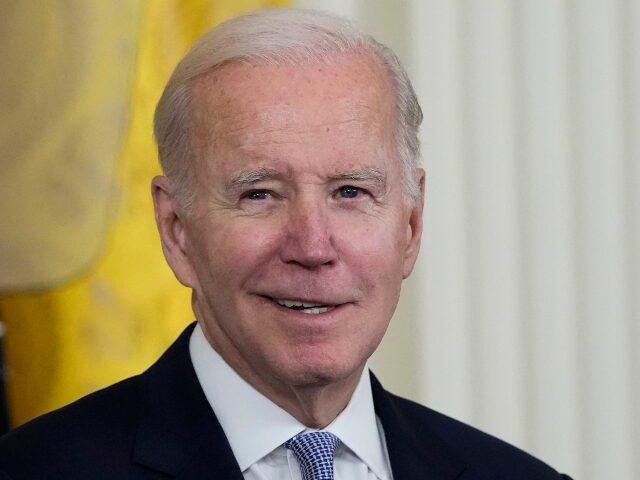 President Joe Biden speaks during an event to thank outgoing White House chief of staff Ro