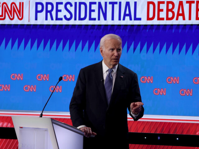 ATLANTA, GEORGIA - JUNE 27: U.S. President Joe Biden walks off stage during the CNN Presid