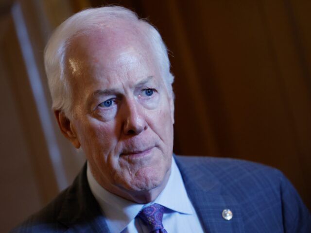 WASHINGTON, DC - JUNE 20: Sen. John Cornyn (R-TX) speaks to reporters outside of the Senat