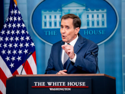 White House National Security Communications Adviser John Kirby speaks during a news confe