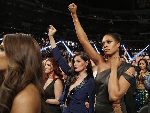 NEW YORK, NY - JUNE 23: Actress Laverne Cox speaks onstage during Logo TV's 