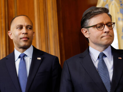 U.S. House Minority Leader Hakeem Jeffries (D-NY), and U.S. Speaker of the House Mike John