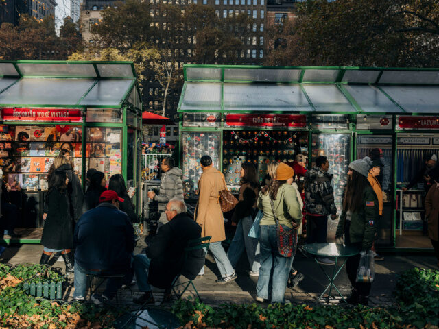 Shoppers at the Bryant Park holiday market in New York, US, on Sunday, Dec. 8, 2024. US co