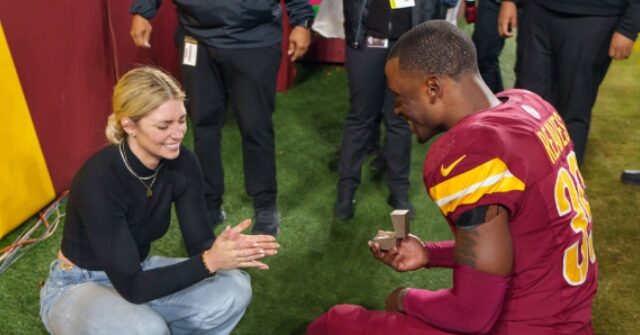 VIDEO: Commanders' Jeremy Reaves Proposes to Girlfriend on Field After Playoff-Clinching Win