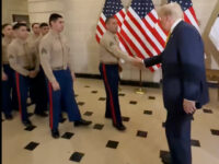 Trump Greets U.S. Marines Stationed in France During Visit to Attend Notre Dame Cathedral Reopening