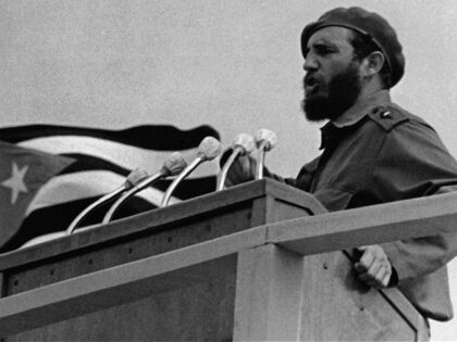 CUBA - NON DATE: Portrait de Fidel Castro en plein discours a Cuba. (Photo by Keystone-Fra