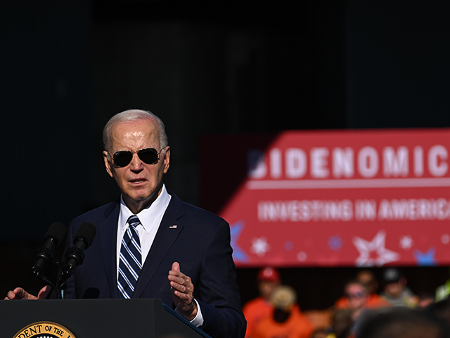 President Joe Biden speaks at Tioga Marine Terminal on October 13, 2023 in Philadelphia, P