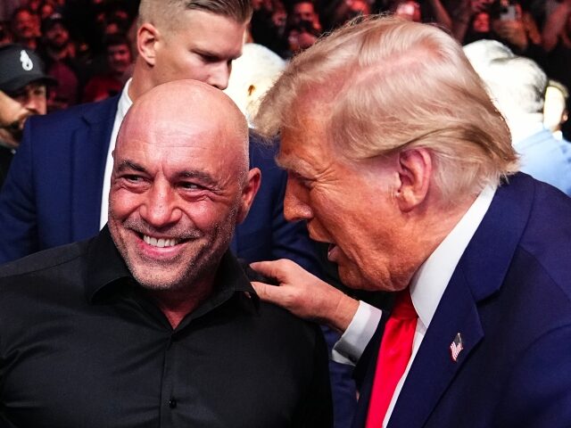 NEW YORK, NEW YORK - NOVEMBER 16: (L-R) Daniel Cormier, Joe Rogan and President-elect Dona