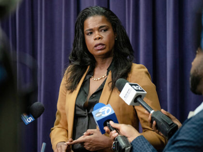 Cook County State's Attorney Kim Foxx speaks to the media after a press conference at Chic