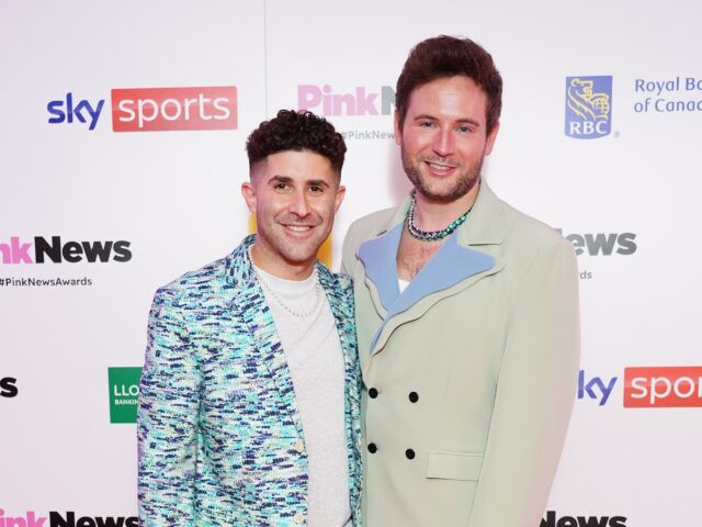 Founder and CEO of PinkNews Benjamin Cohen and his husband Anthony James attending the Pin