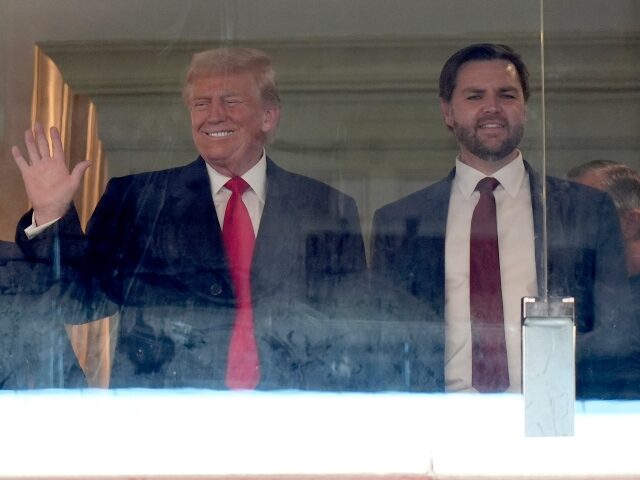 President-elect Donald Trump, left, and Vice President-elect JD Vance attend the NCAA coll