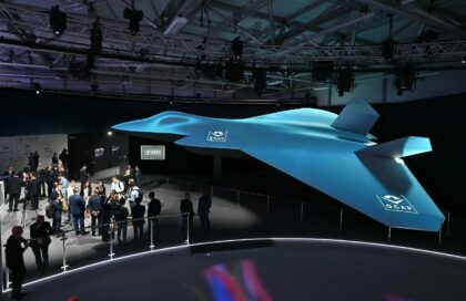 Delegates look at the Global Combat Air Programme (GCAP) 6th generation fighter jet concep