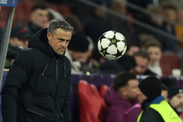 Eye on the ball: Paris Saint-Germain's Spanish coach Luis Enrique