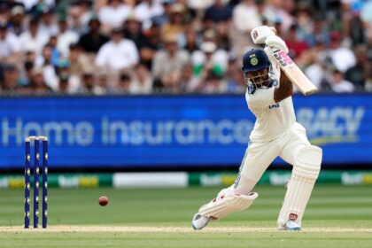 India's Nitish Kumar Reddy bats on the third day of the fourth Test against Australia