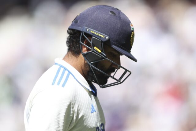 India skipper Rohit Sharma leaves the field after being dismissed on day five of the fourt