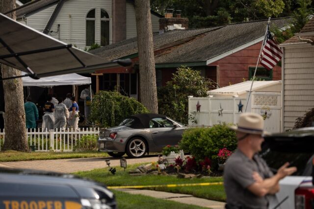 Investigators search the home of murder suspect Rex Heuermann in Massapequa Park, New York