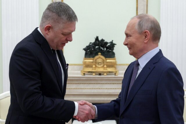 Kremlin insider Pavel Zarubin posted a short video showing the two leaders smiling and sha