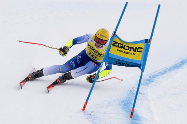 Mattia Casse won his first World Cup race in Friday's super-G in Val Gardena