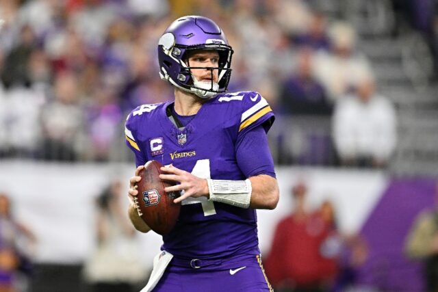 Minnesota Vikings quarterback Sam Darnold threw five touchdown passes to lead his team ove