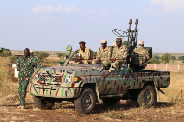 Members of Sudan's armed forces attend a graduation ceremony for new recruits in the easte
