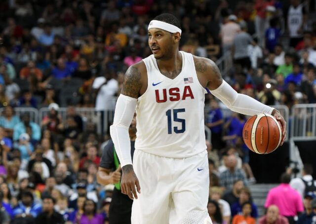 Retired NBA star Carmelo Anthony, a three-time Olympic champion, was among the first-time