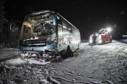 The scene of the fatal crash near Rovaniemi in Finland's Lapland