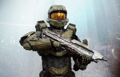 Only the toughest will survive: A character from the video game 'HALO 4' at a Los Angeles