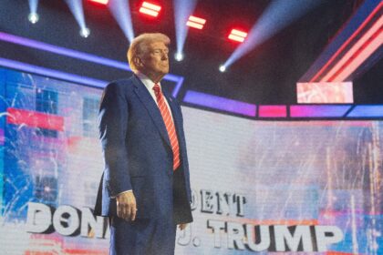 US President-elect Donald Trump pictured at the AmericaFest conference in Phoenix, Arizona