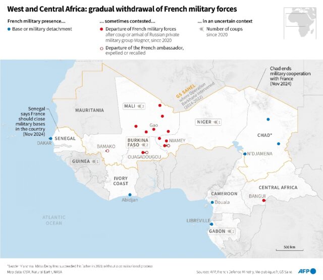 West and Central Africa: gradual withdrawal of French military forces