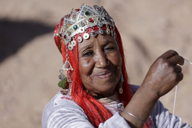 Women in southern Morocco have kept on the tradition of weaving carpets despite its meagre