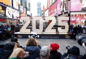 '2025' arrives early in New York City as lighted NYE numerals go on display