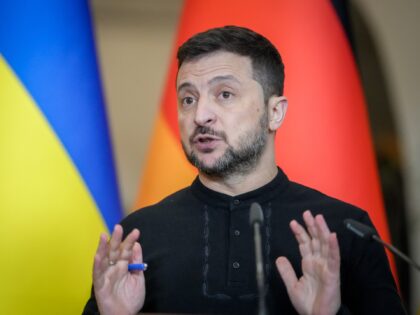 02 December 2024, Ukraine, Kiew: Volodymyr Zelensky, President of Ukraine, gives a press c