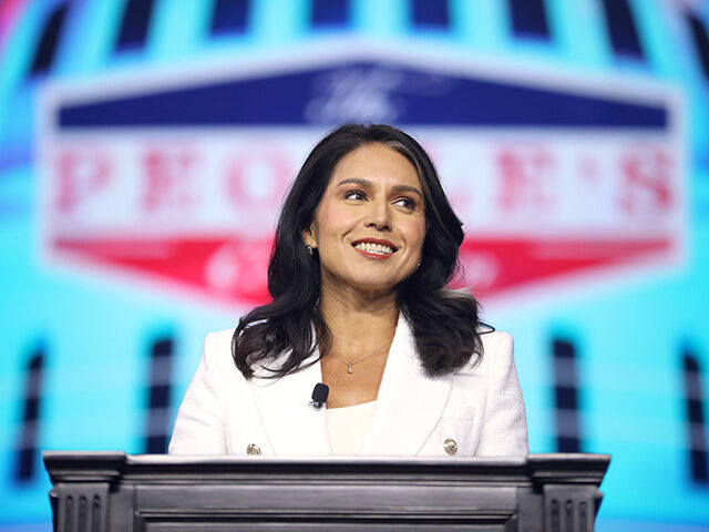 U.S. Congresswoman Tulsi Gabbard speaking with attendees at The People's Convention at Hun