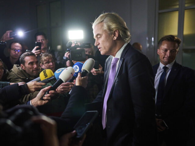 Geert Wilders of the PVV party leaves the Catshuis residence of Dutch prime minister Dick